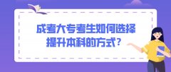成考大专考生如何选择提升本科的方式？