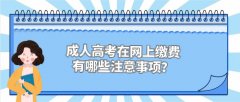 成人高考在网上缴费有哪些注意事项？