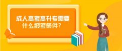 成人高考高升专需要什么报考条件？