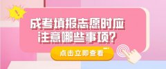 成考填报志愿时应注意哪些事项?